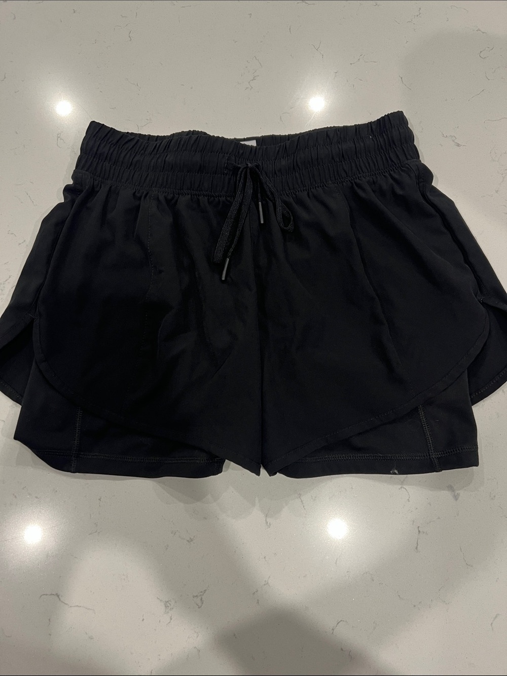90 Degree By Reflex Black Women's Double-Layer Athletic Shorts